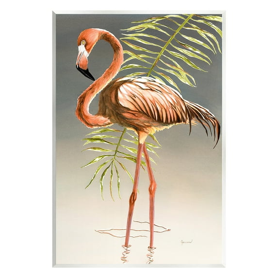 Stupell Industries Flamingo with Water Ripple Animals & Insects Painting Unframed Art Print Wall Art, 10 x 15