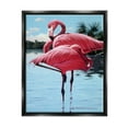 thumbnail image 1 of Stupell Industries Flamingos Balancing on Shore Animals & Insects Painting Black Floater Framed Canvas Art Print Wall Art, 25 x 31, 1 of 10