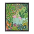 thumbnail image 1 of Stupell Industries Eclectic Flamingos in Dotted Pond Black Floating Frame Canvas Art, 17 x 21, by Nabeela Rumi, 1 of 8