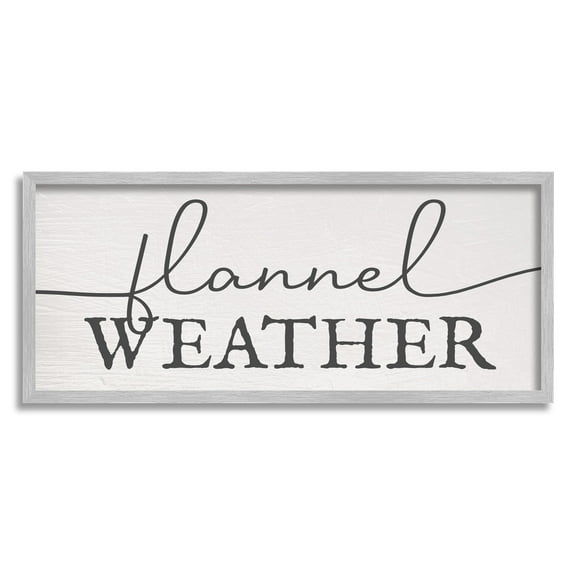 Stupell Industries Flannel Weather Phrase Minimal Text Black Off-White, 24 x 10,Design by Daphne Polselli