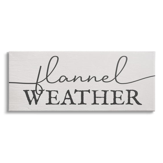 Stupell Industries Flannel Weather Phrase Minimal Text Black Off-White, 40 x 17,Design by Daphne Polselli