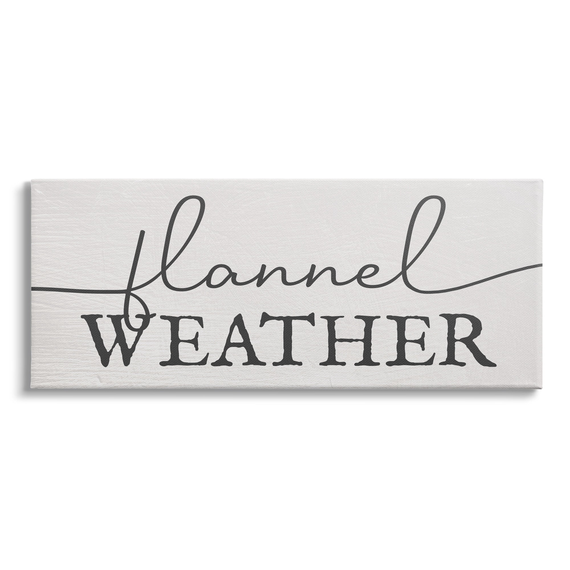 Stupell Industries Flannel Weather Phrase Minimal Text Black Off-White, 48 x 20,Design by Daphne Polselli