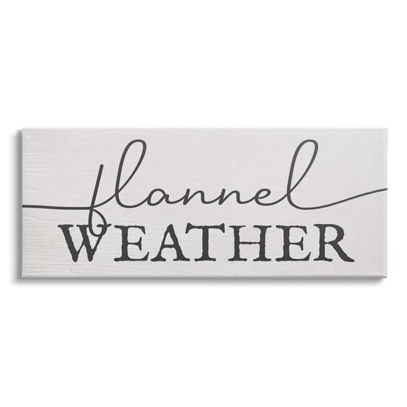 Stupell Industries Flannel Weather Phrase Minimal Text Black Off-White, 48 x 20,Design by Daphne Polselli