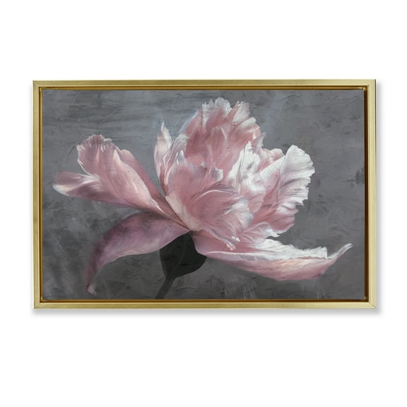 Stupell Industries Flared Flower Petals Gold Framed Floater Canvas Wall Art design by Shirley G., 21 x 31