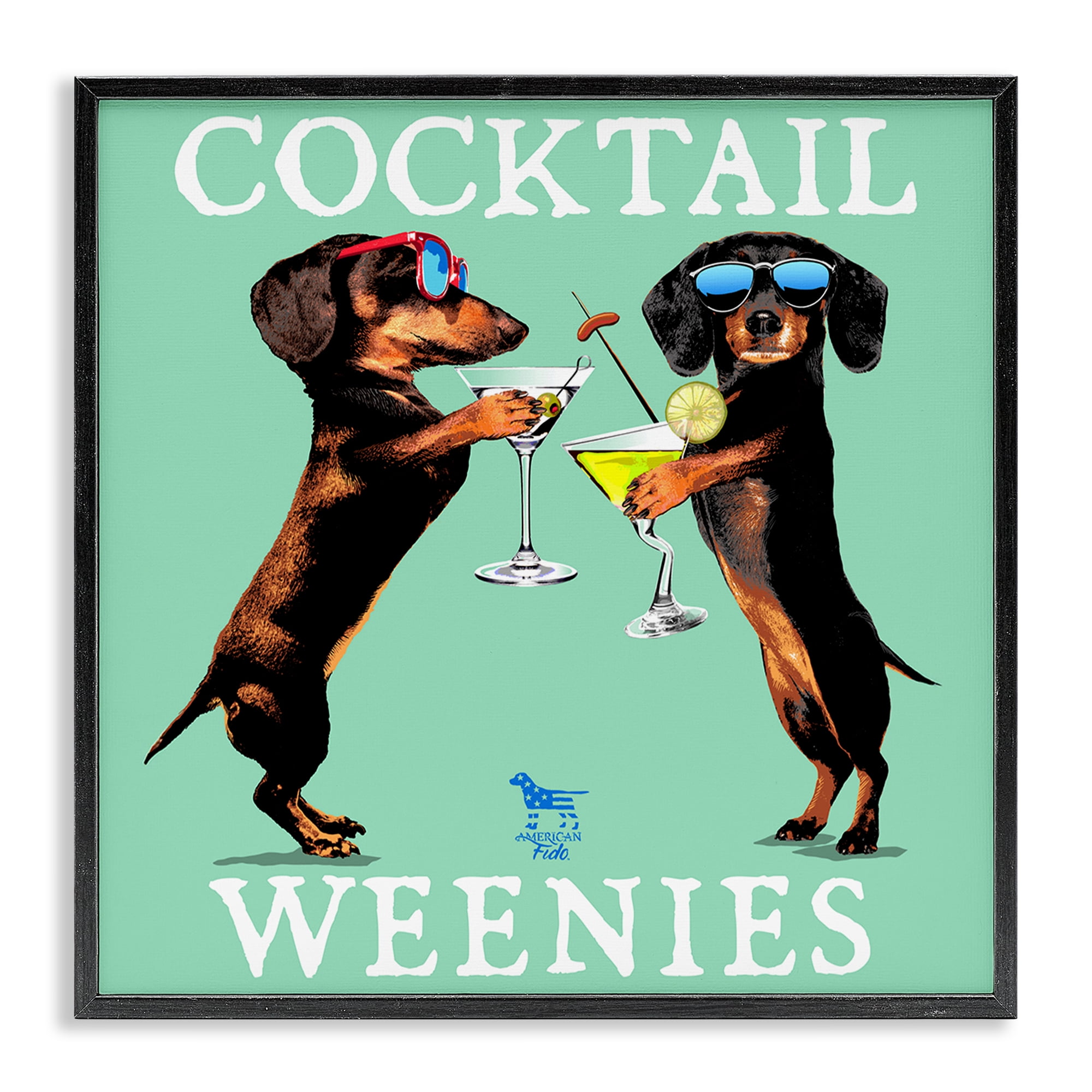 Stupell Industries Flashy Cocktail Weenies Food & Beverage Painting Black Framed Art Print Wall Art, 17 x 17