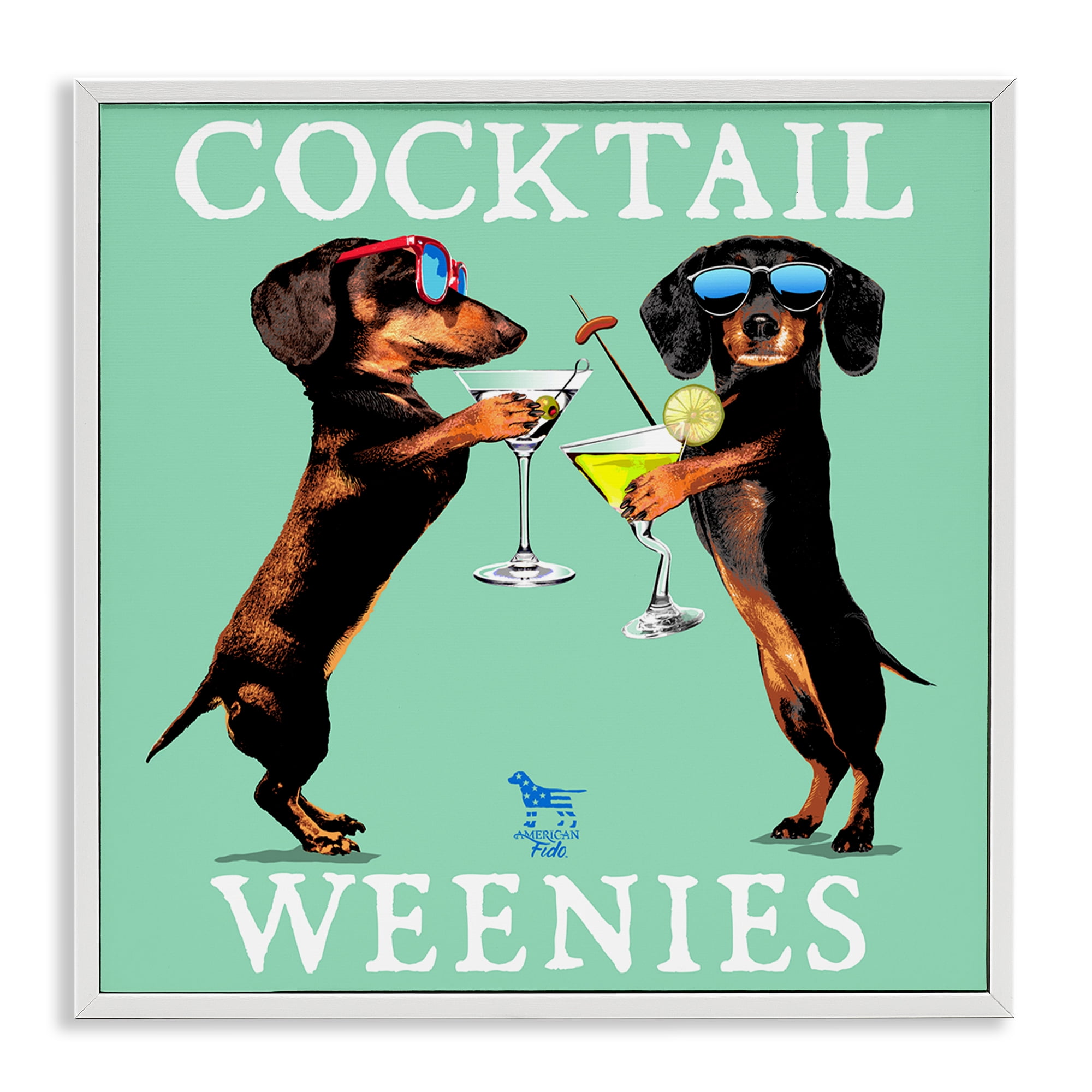 Stupell Industries Flashy Cocktail Weenies Food & Beverage Painting White Framed Art Print Wall Art, 17 x 17