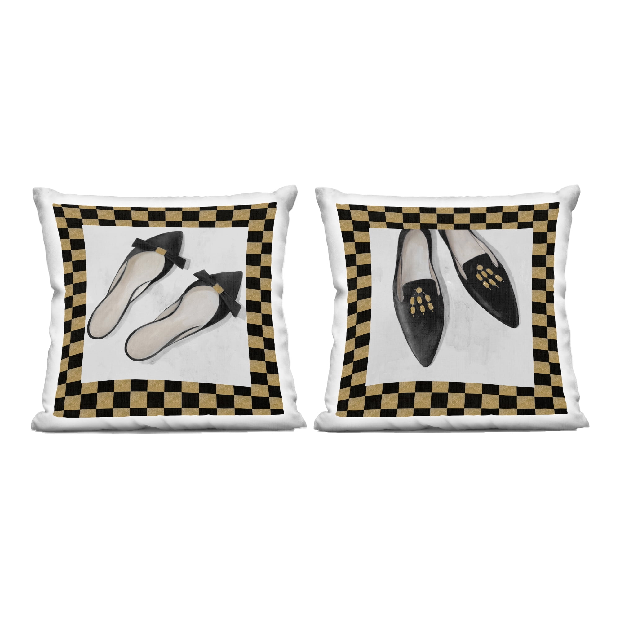 Stupell Industries Flats & Sliders Shoes 2 Piece Decorative Printed Throw Pillow Set, design by Lorenzo Collective