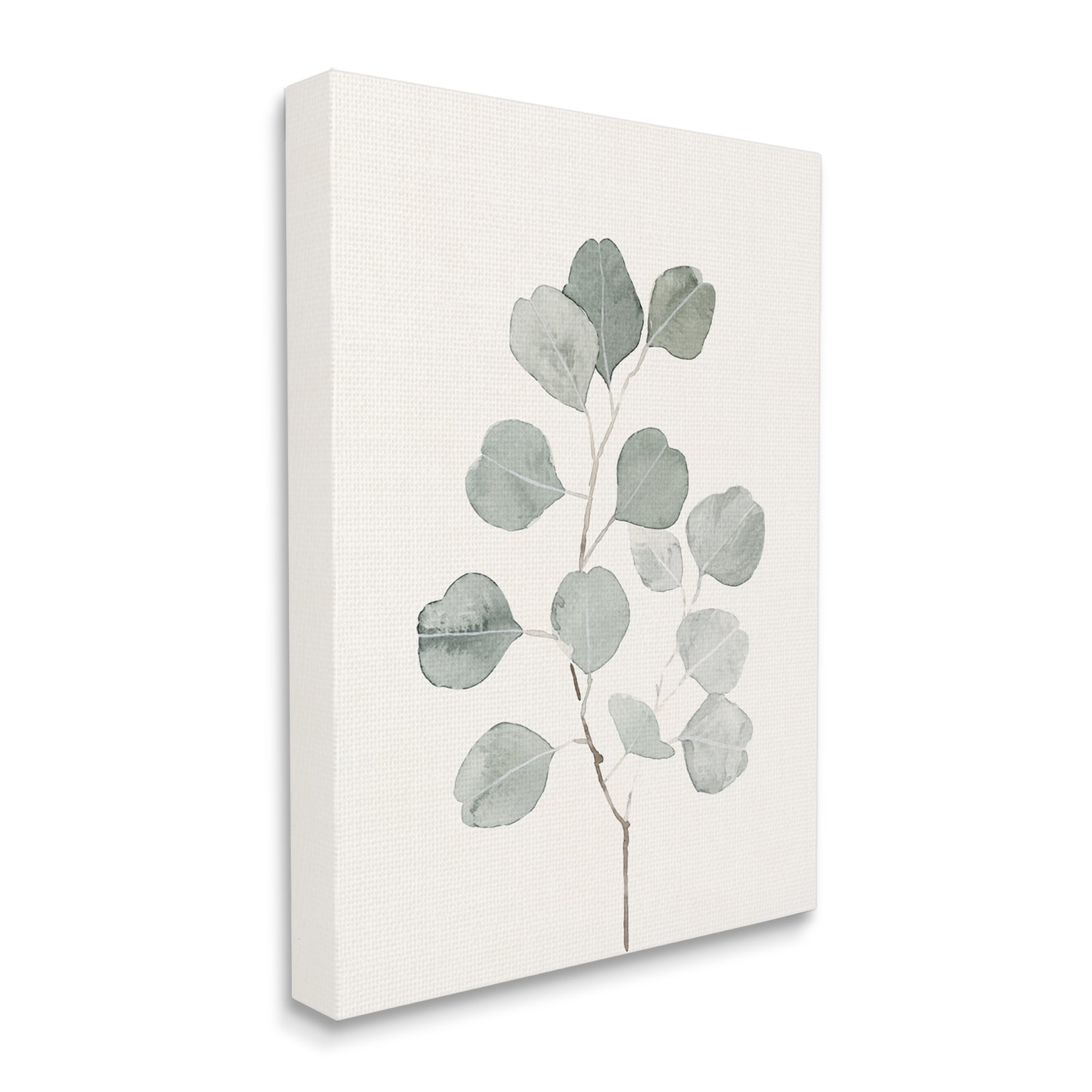 Stupell Industries Flattened Sage Botanical Stem Delicate Leaf Plant Paintings Gallery-Wrapped Canvas Print Wall Art, 36x48, by Emma Caroline