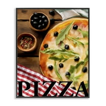 Stupell Industries Flavorful Traditional Pizza Food & Beverage Painting Black Framed Art Print Wall Art, 11 x 14