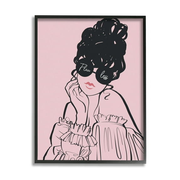 Stupell Industries Flawless Text Bold Pink Glam Fashion Woman Graphic Art Black Framed Art Print Wall Art, Design by Ziwei Li