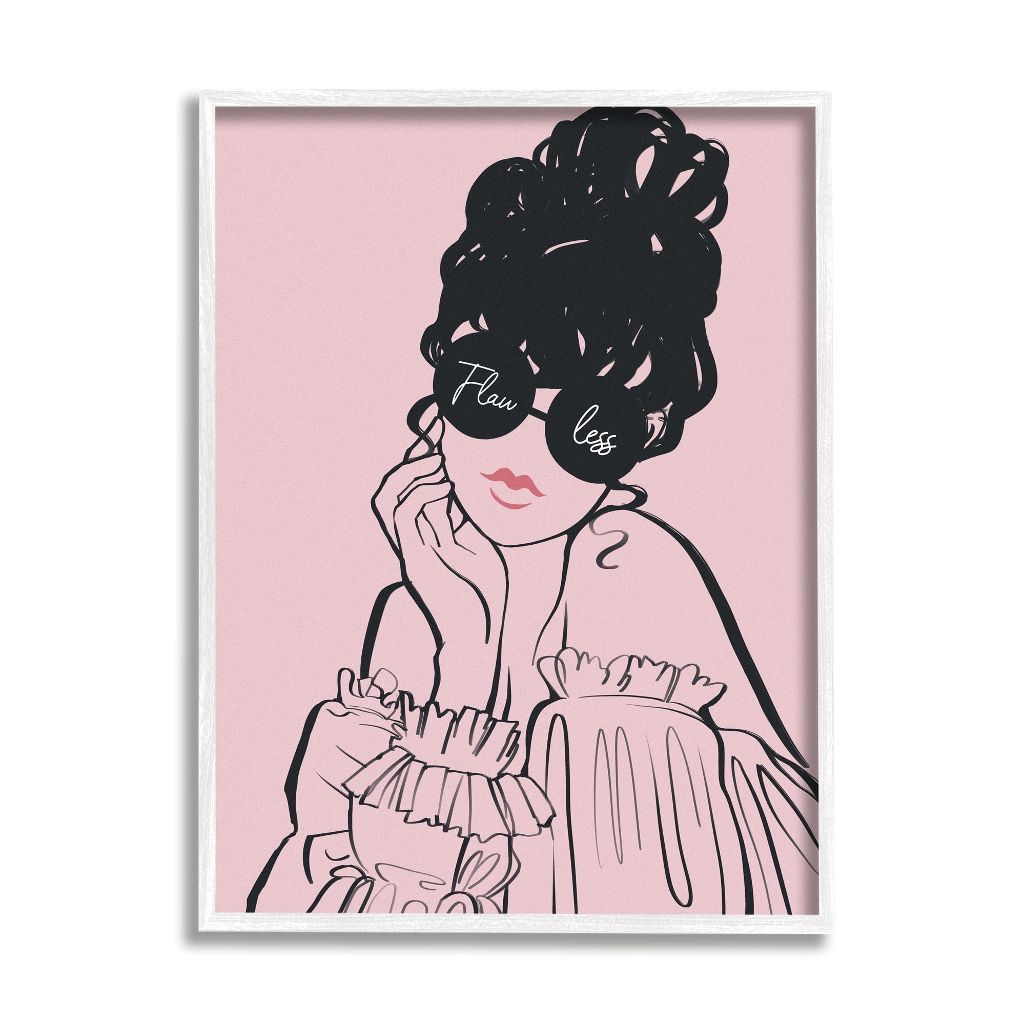Stupell Industries Flawless Text Bold Pink Glam Fashion Woman Graphic Art White Framed Art Print Wall Art, Design by Ziwei Li