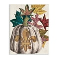 thumbnail image 1 of Stupell Industries Fleur-de-lis Crest Pumpkin Vintage Autumn Leaf Arrangement, 13 x 19,Design by Daphne Polselli, 1 of 5