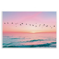 Stupell Industries Flight Over Pastel Ocean Wall Plaque Art design by Pink Sherbet Photography, 10 x 15