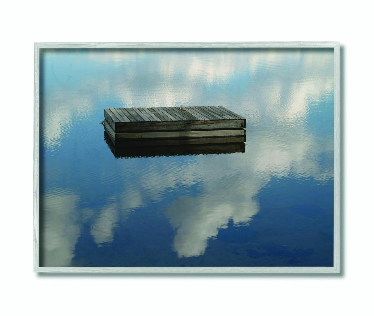 Stupell Industries Floating Dock Ocean Lake Landscape Photograph Framed Wall Art by Joseph Elliott