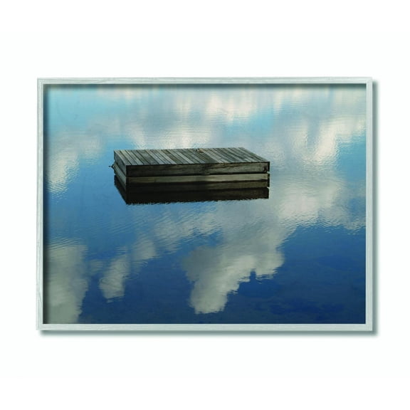 Stupell Industries Floating Dock Ocean Lake Landscape Photograph Framed Wall Art by Joseph Elliott