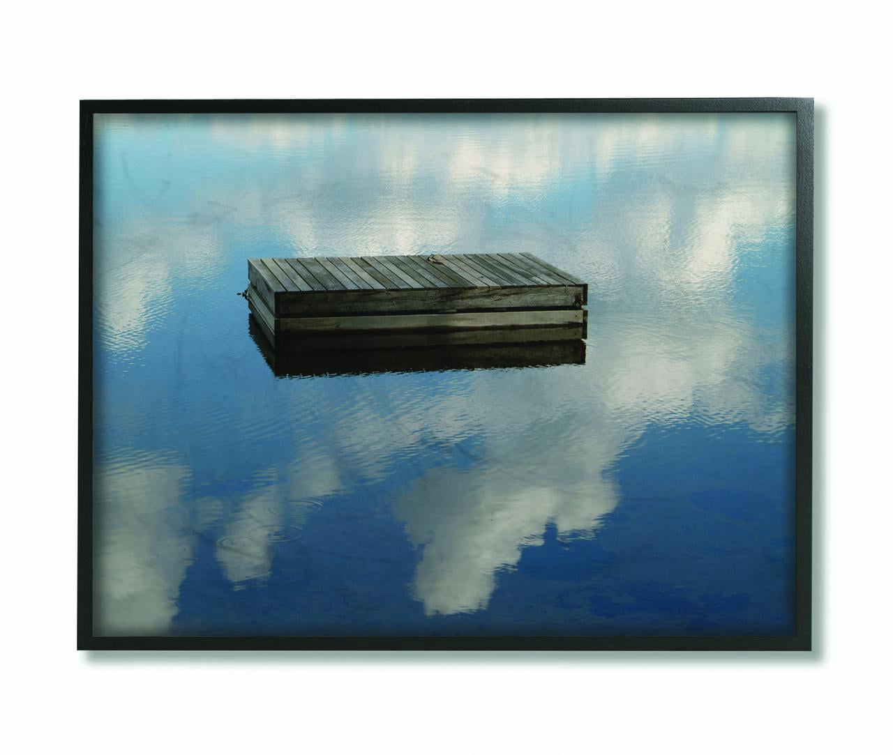 Stupell Industries Floating Dock Ocean Lake Landscape Photograph Framed Wall Art by Joseph Elliott