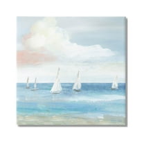 Stupell Industries Floating Sailboats Calm Ocean Tide Painting Gallery Wrapped Canvas Print Wall Art, Design by Nan