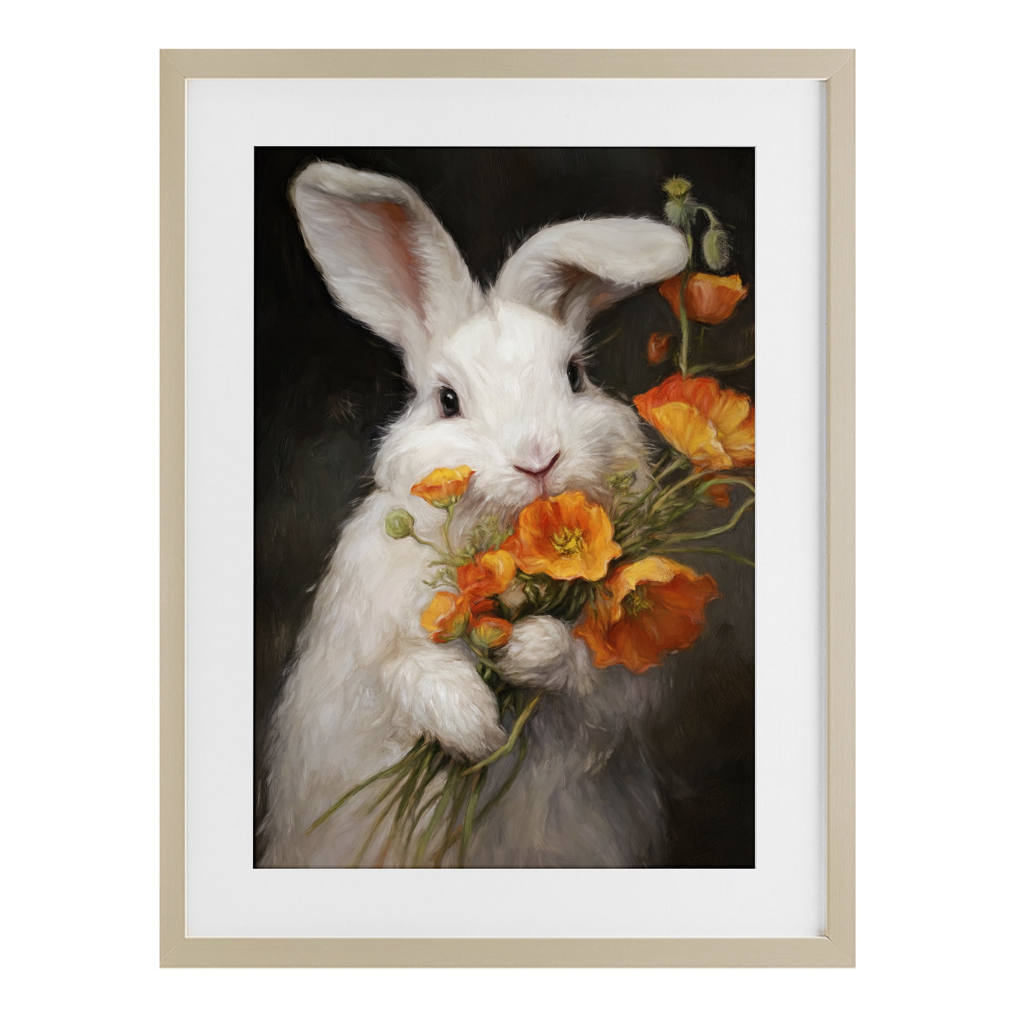 Stupell Industries Floppy Loves Her Poppies Birch Framed Print Under Glass, design by Tina LeCour