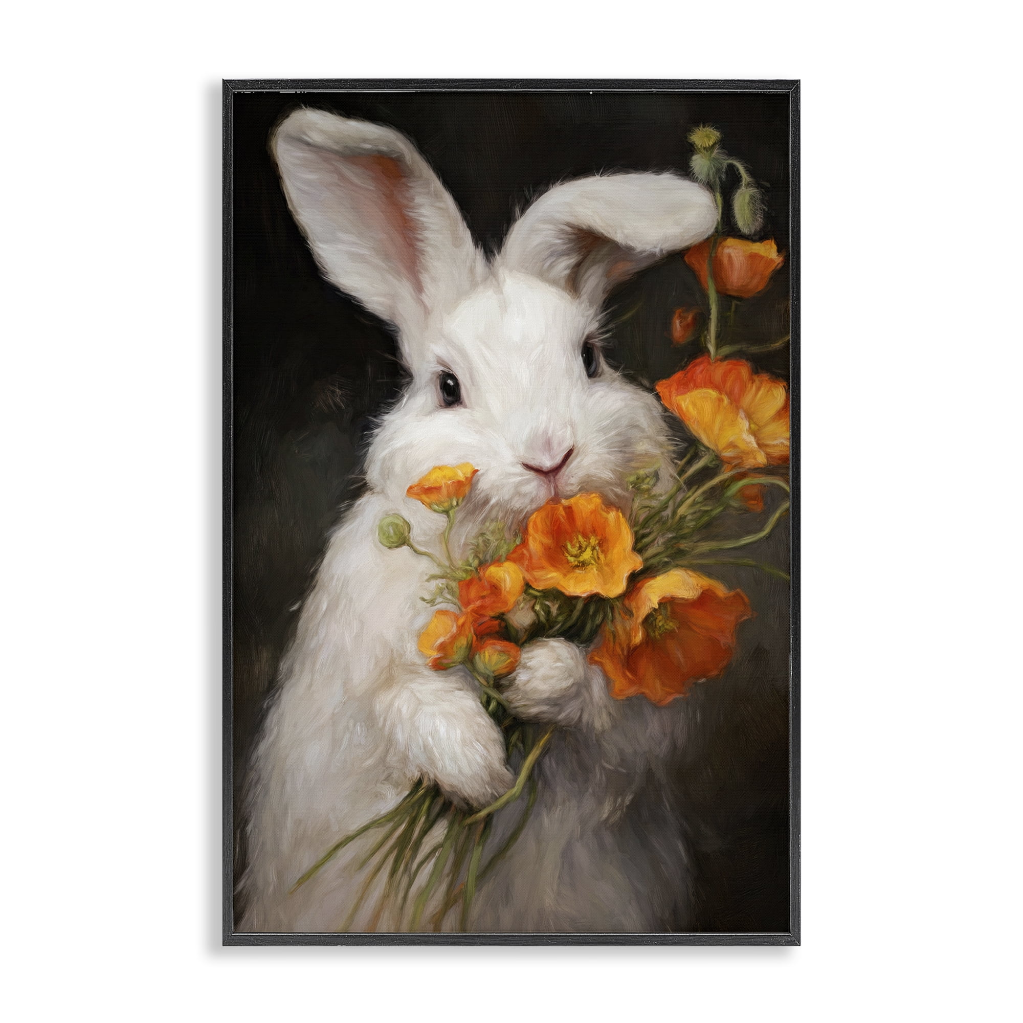 Stupell Industries Floppy Loves Her Poppies Black Framed Giclee Art, design by Tina LeCour