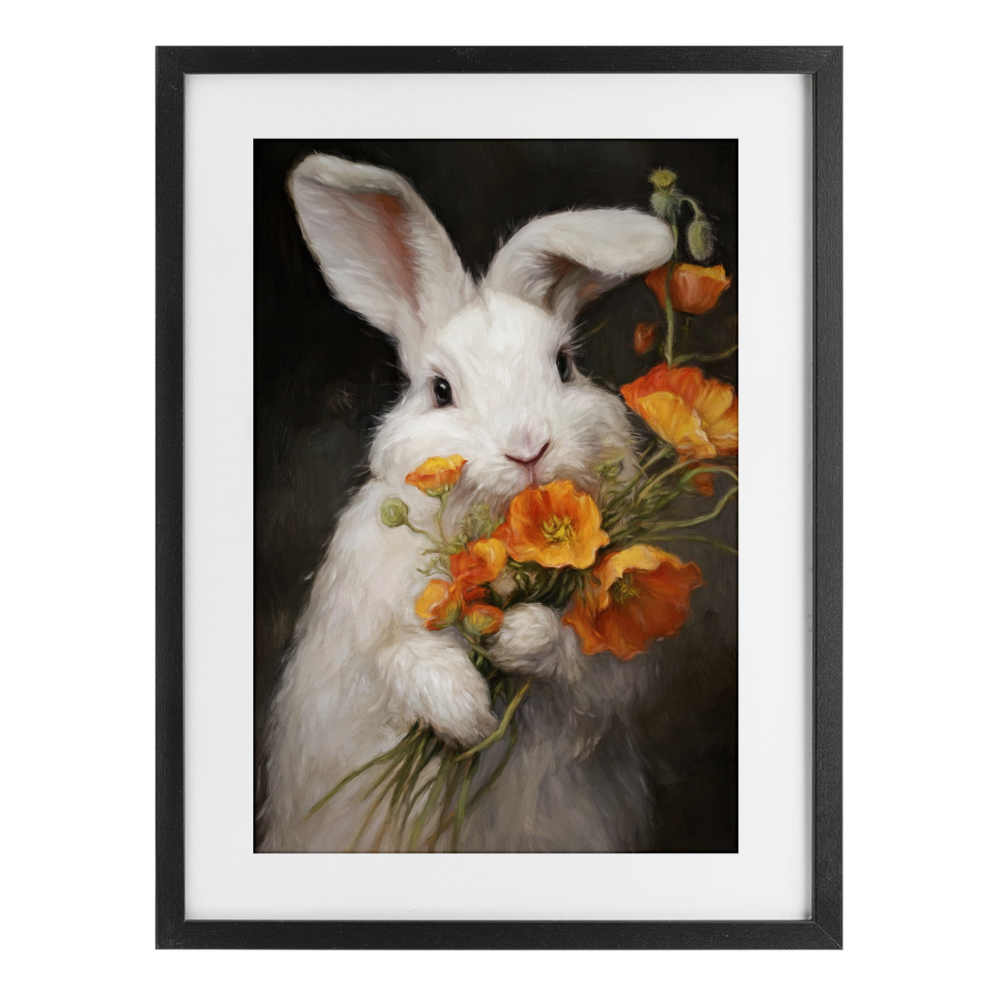 Stupell Industries Floppy Loves Her Poppies Black Framed Print Under Glass, design by Tina LeCour