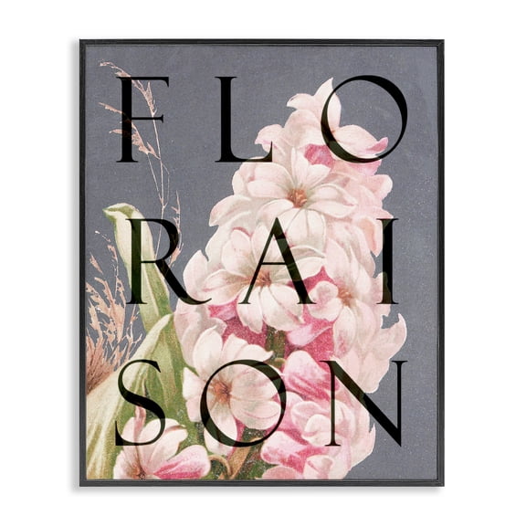 Stupell Industries Floraison Blooming Flower Black Framed Giclee Art design by Lil' Rue, 14 x 11