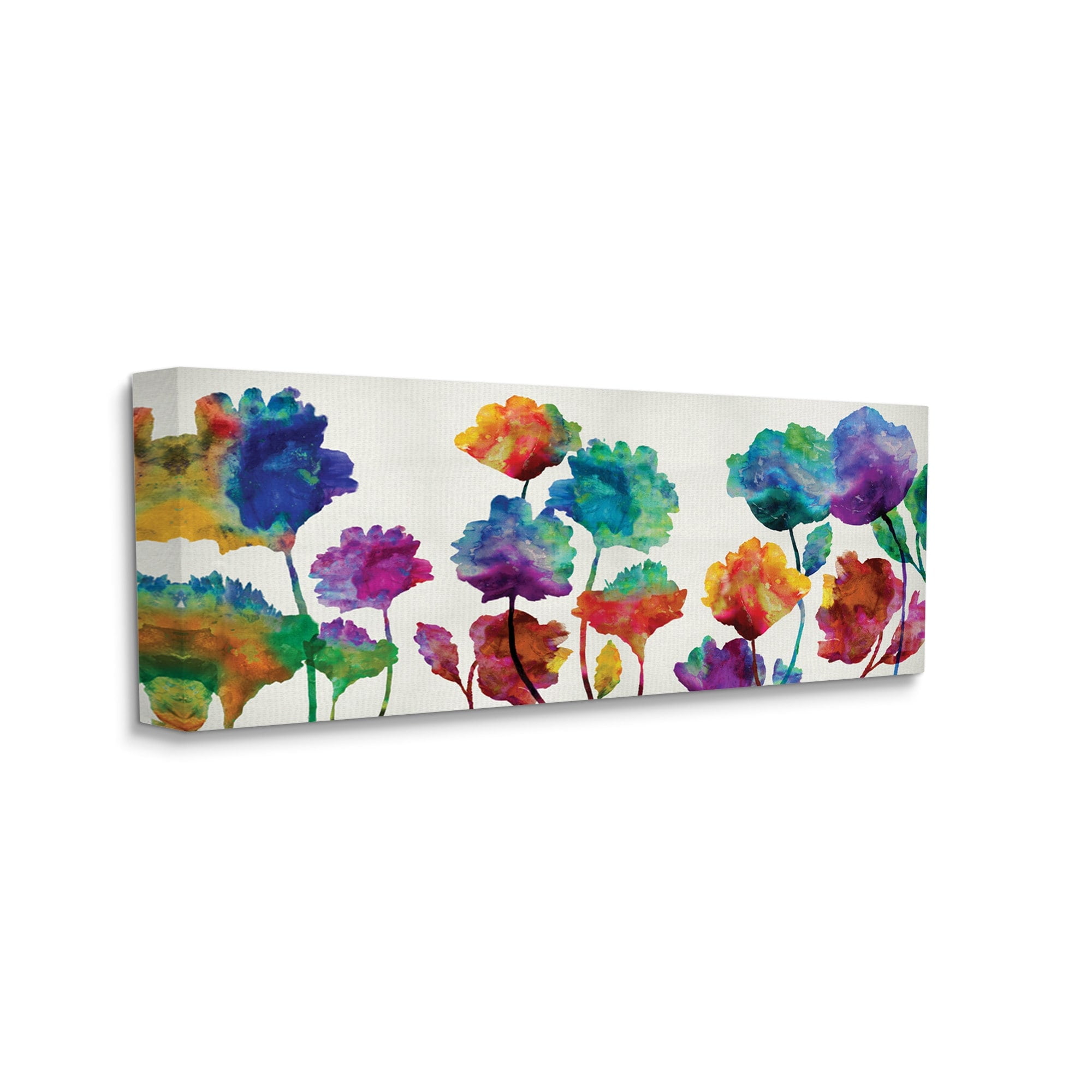 Stupell Industries Floral Abstraction Rainbow Pop Patterned Flowers,13 x 30,Designed by Vanessa Austin