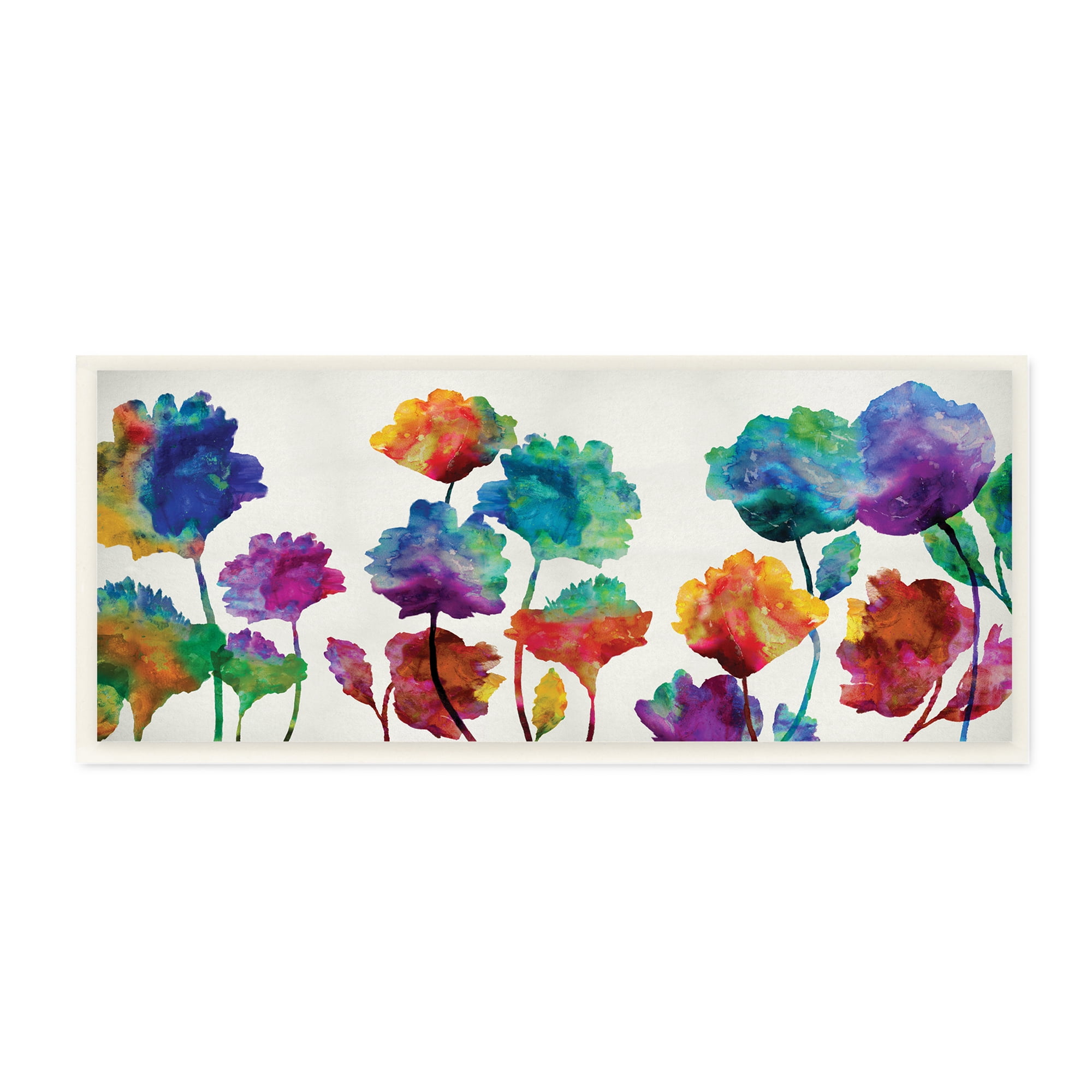 Stupell Industries Floral Abstraction Rainbow Pop Patterned Flowers,7 x 17,Designed by Vanessa Austin