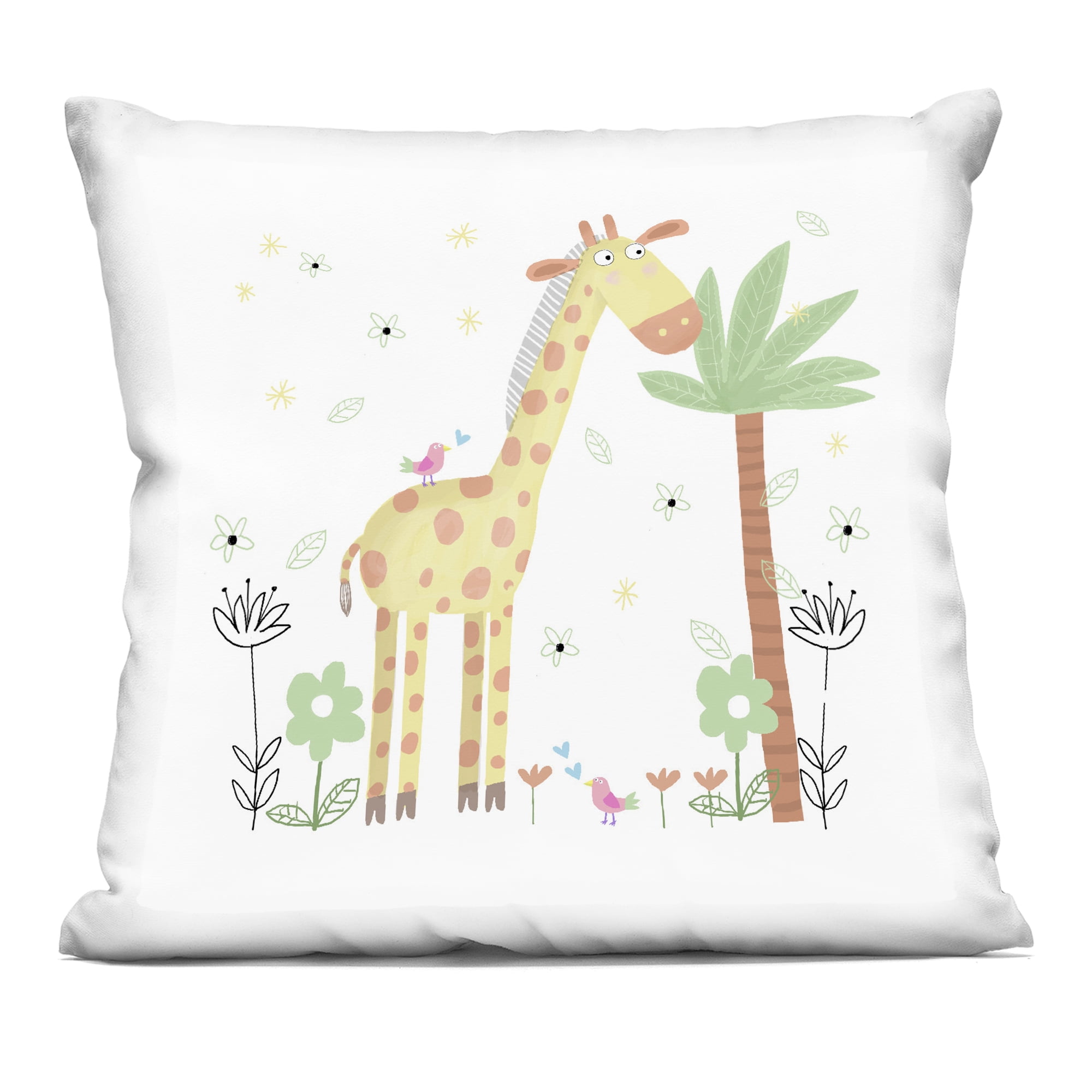 Stupell Industries Floral Baby Giraffe Illustration Decorative Printed Throw Pillow design by Carla Daly, 18 x 7 x 18