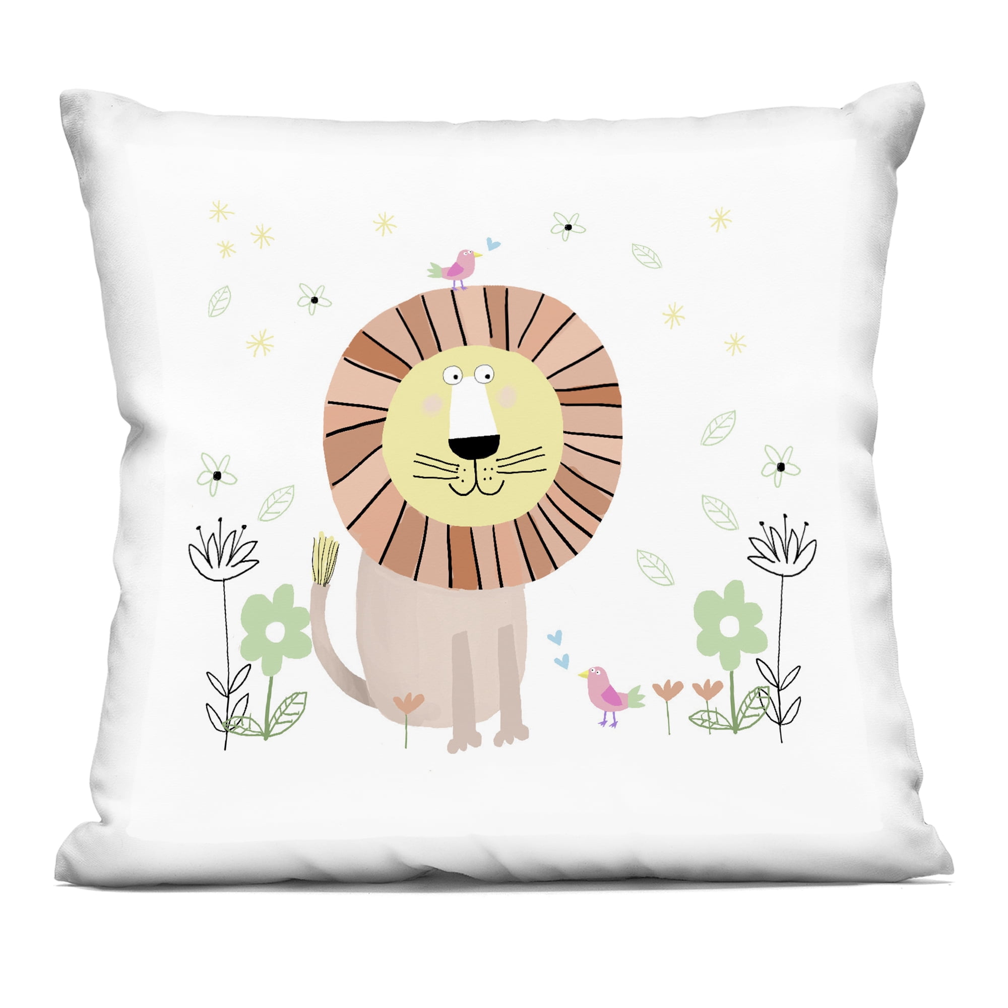 Stupell Industries Floral Baby Lion Illustration Decorative Printed Throw Pillow design by Carla Daly, 18 x 7 x 18