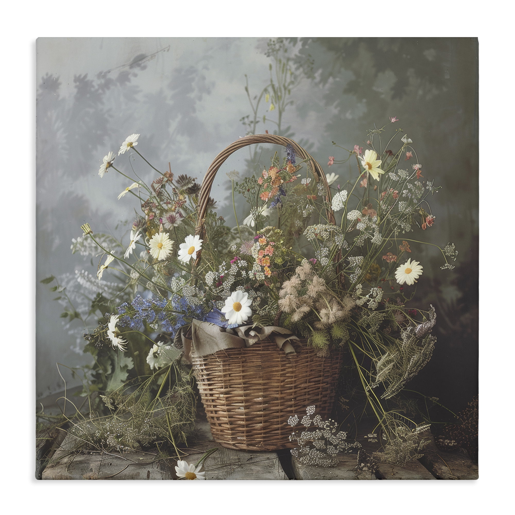 Stupell Industries Floral Basket Still Life Canvas Wall Art, design by Lazar Studio