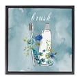 thumbnail image 1 of Stupell Industries French Country Floral Bathroom Rules Brush Black Floating Frame Canvas Art, 18 x 18, by Nan, 1 of 8