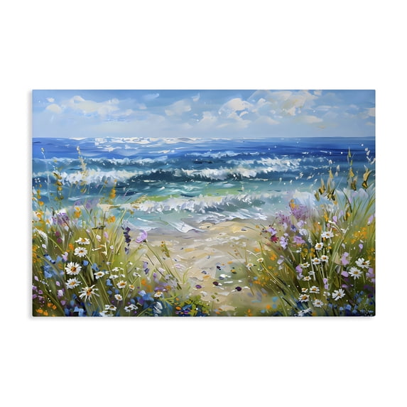 Stupell Industries Coastal Floral Beach Meadow by Ocean Canvas Art, 24 x 16, by Creative Studio