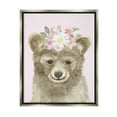 thumbnail image 1 of Stupell Industries Floral Bear on Pink Animals & Insects Painting Gray Floater Framed Art Print Wall Art, 17 x 21, 1 of 10