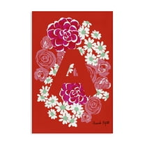 Stupell Industries Floral Bloom Letter A Botanical & Floral Painting Gallery Wrapped Canvas Art Print Wall Art, 16 x 24