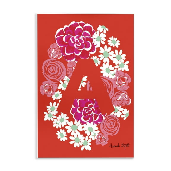 Stupell Industries Floral Bloom Letter A Botanical & Floral Painting Unframed Art Print Wall Art, 10 x 15