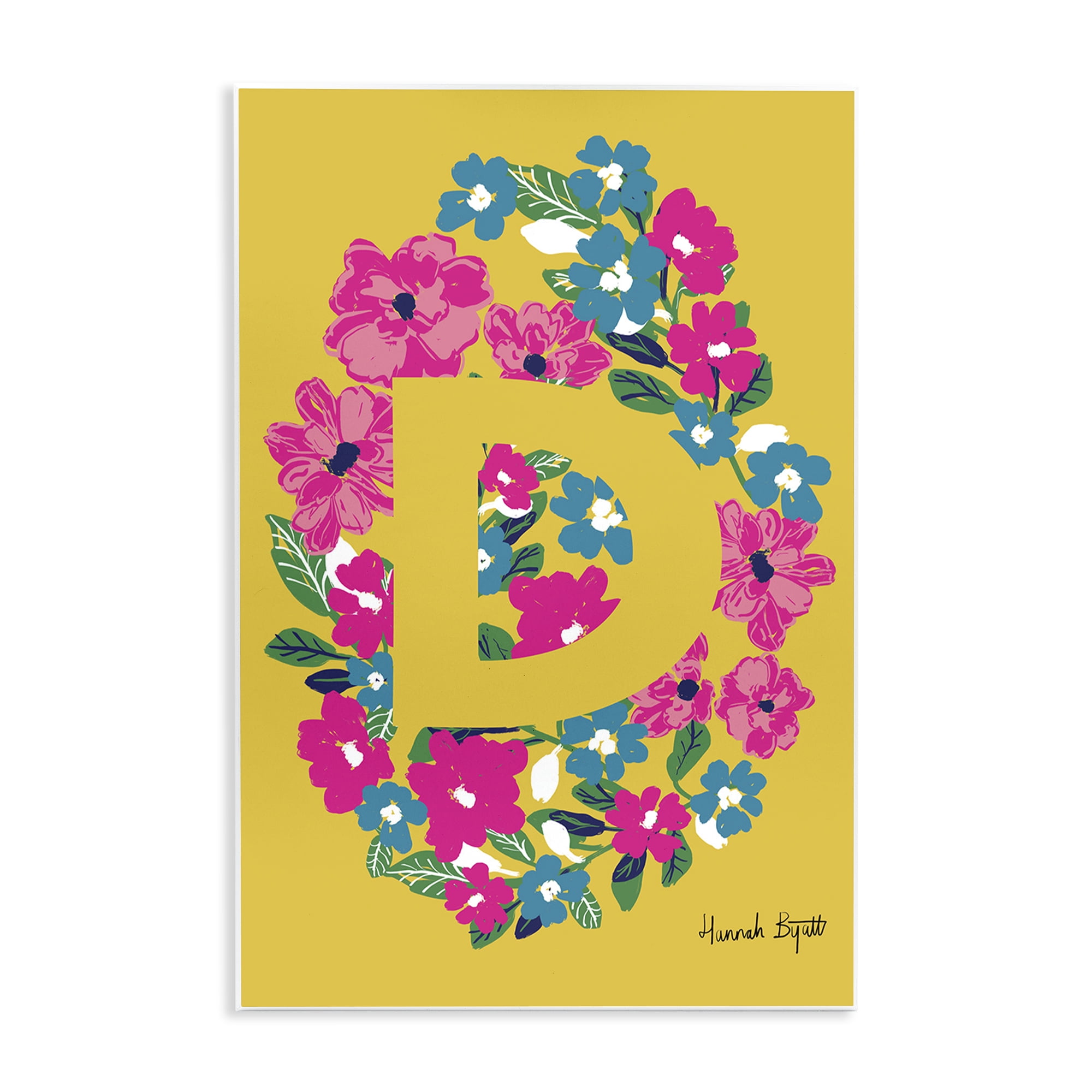 Stupell Industries Floral Bloom Letter D Botanical & Floral Painting Unframed Art Print Wall Art, 10 x 15