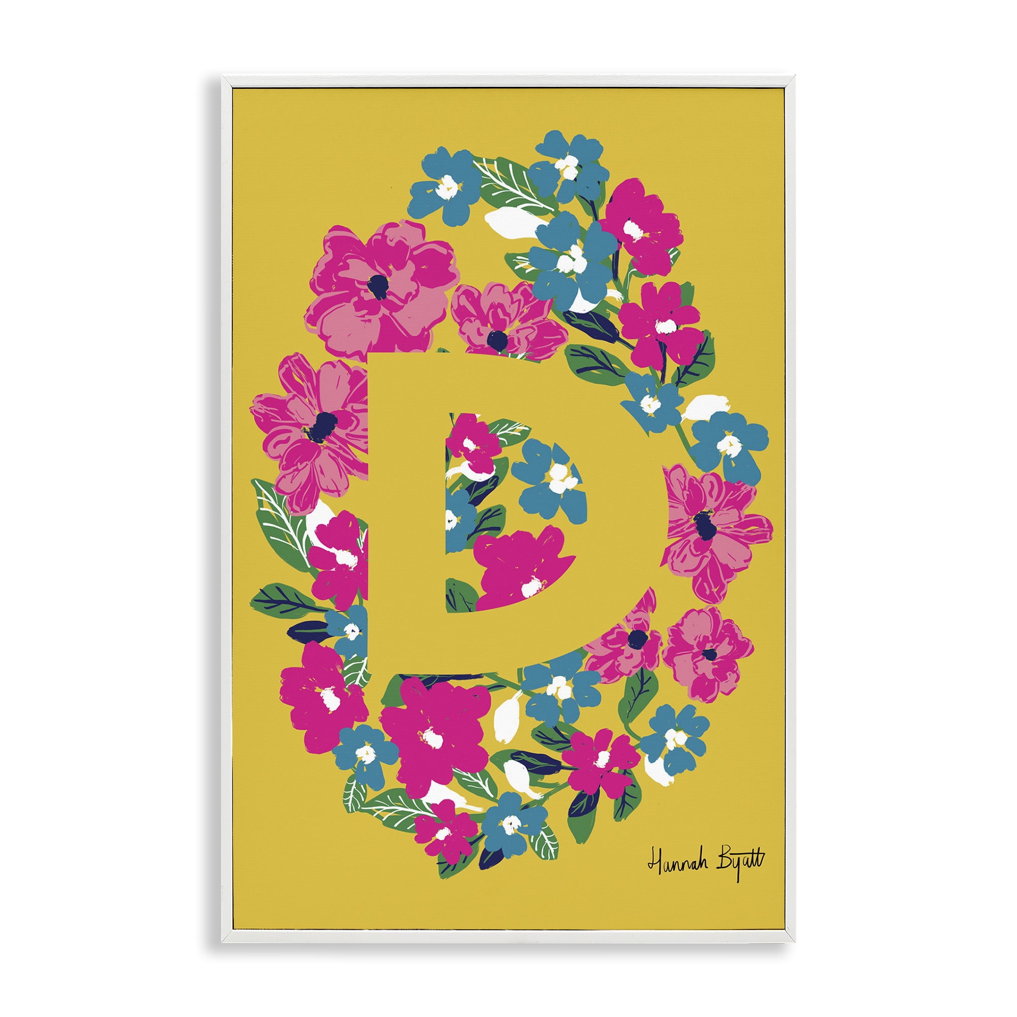 Stupell Industries Floral Bloom Letter D Botanical &amp; Floral Painting ...