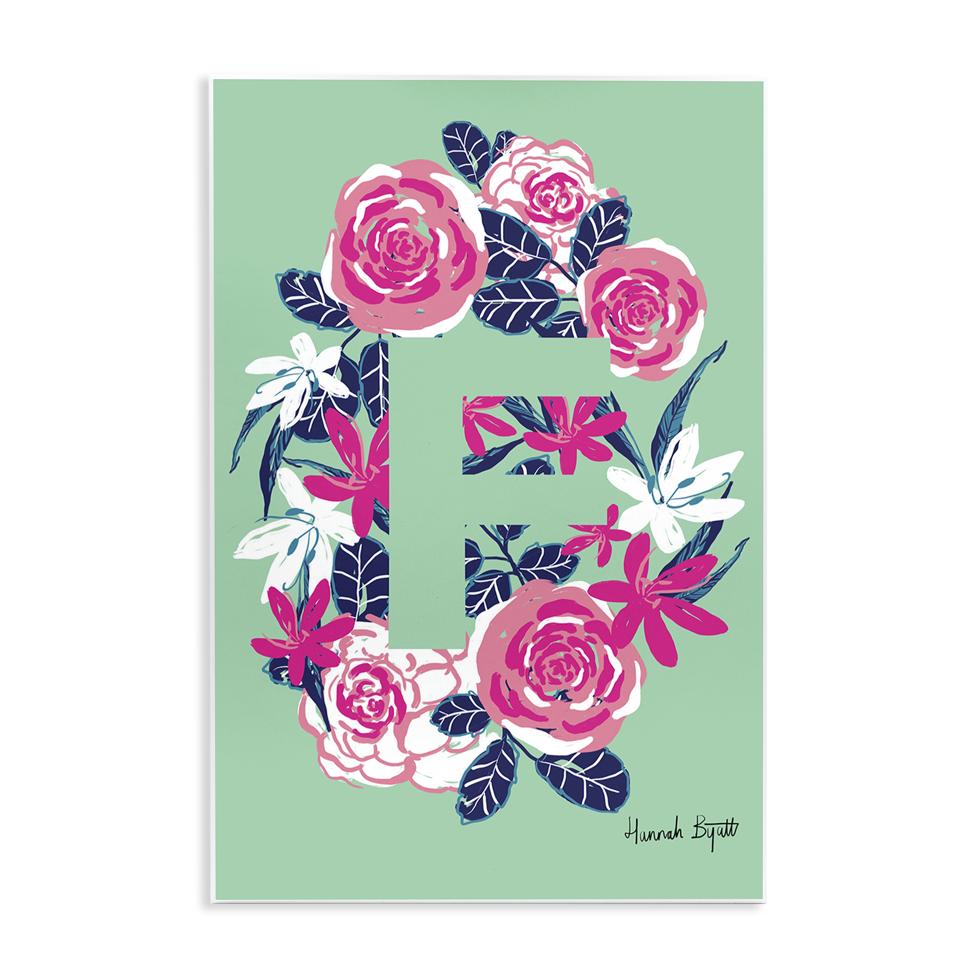 Stupell Industries Floral Bloom Letter F Botanical & Floral Painting Unframed Art Print Wall Art, 10 x 15