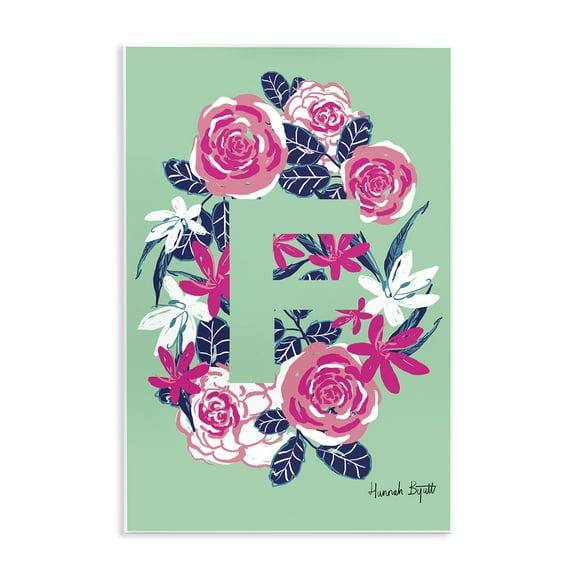 Stupell Industries Floral Bloom Letter F Botanical & Floral Painting Unframed Art Print Wall Art, 10 x 15