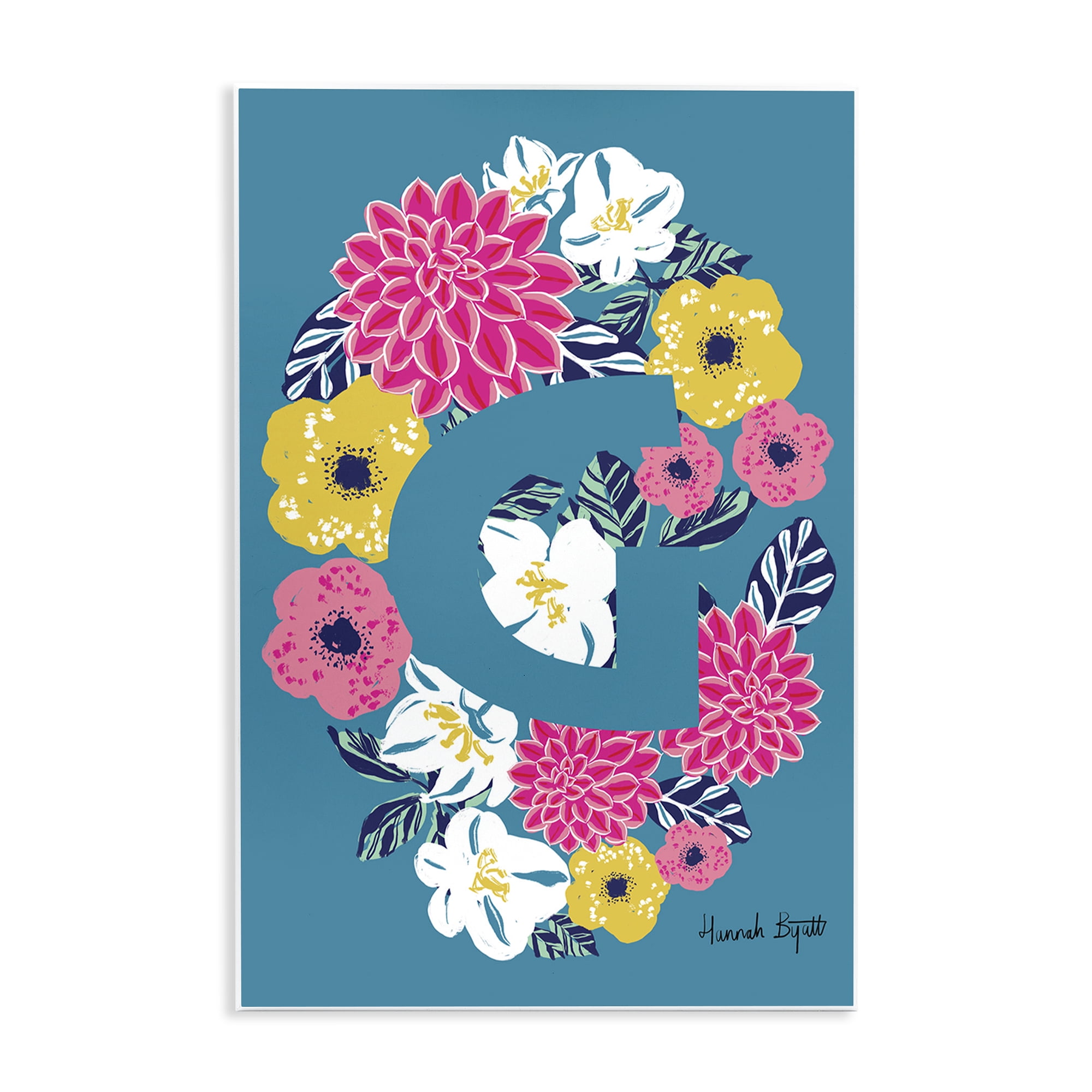 Stupell Industries Floral Bloom Letter G Botanical & Floral Painting Unframed Art Print Wall Art, 13 x 19