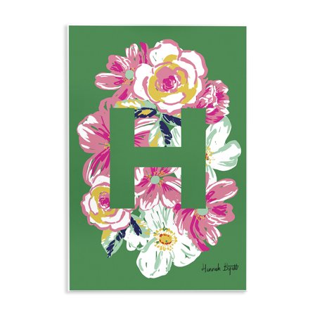 Stupell Industries Floral Bloom Letter H Botanical & Floral Painting Unframed Art Print Wall Art, 10 x 15