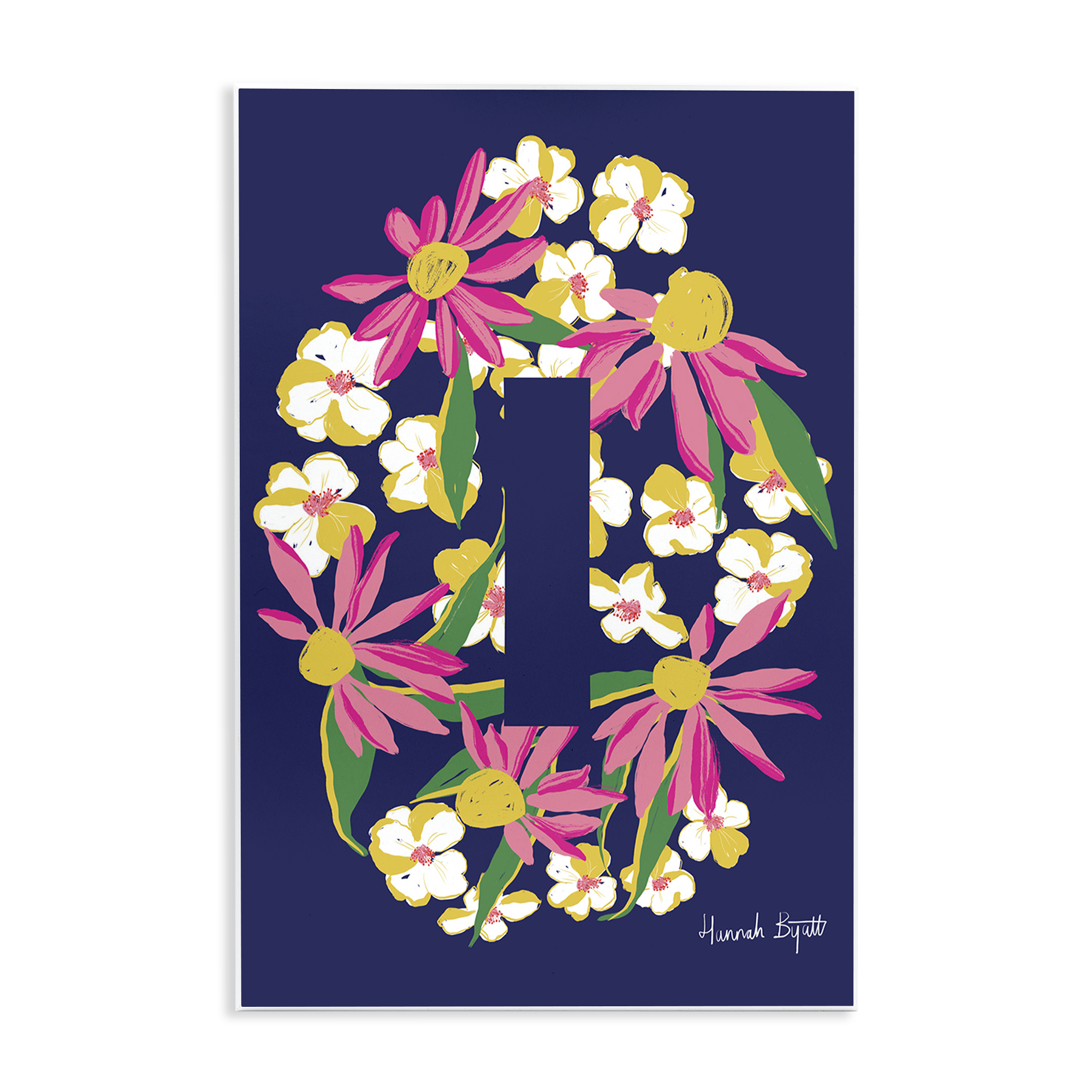 Stupell Industries Floral Bloom Letter I Botanical & Floral Painting Unframed Art Print Wall Art, 13 x 19