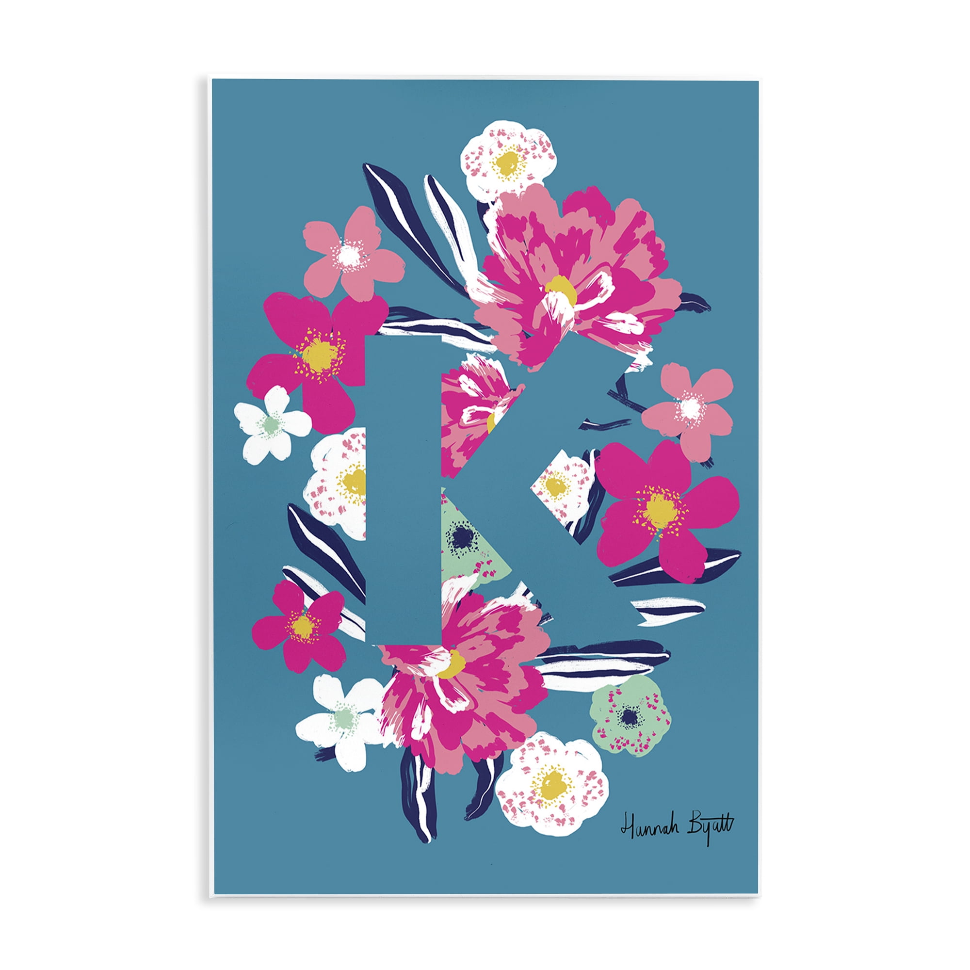 Stupell Industries Floral Bloom Letter K Botanical & Floral Painting Unframed Art Print Wall Art, 10 x 15