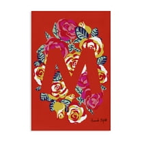 Stupell Industries Floral Bloom Letter M Botanical & Floral Painting Gallery Wrapped Canvas Art Print Wall Art, 16 x 24