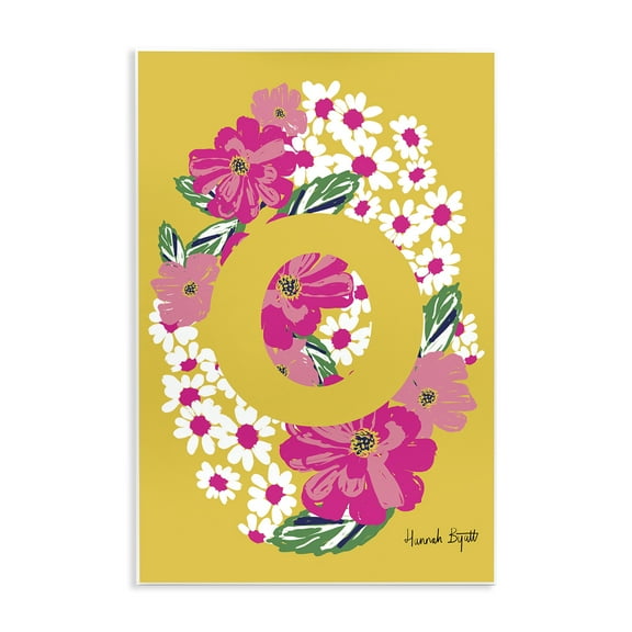Stupell Industries Floral Bloom Letter O Botanical & Floral Painting Unframed Art Print Wall Art, 10 x 15