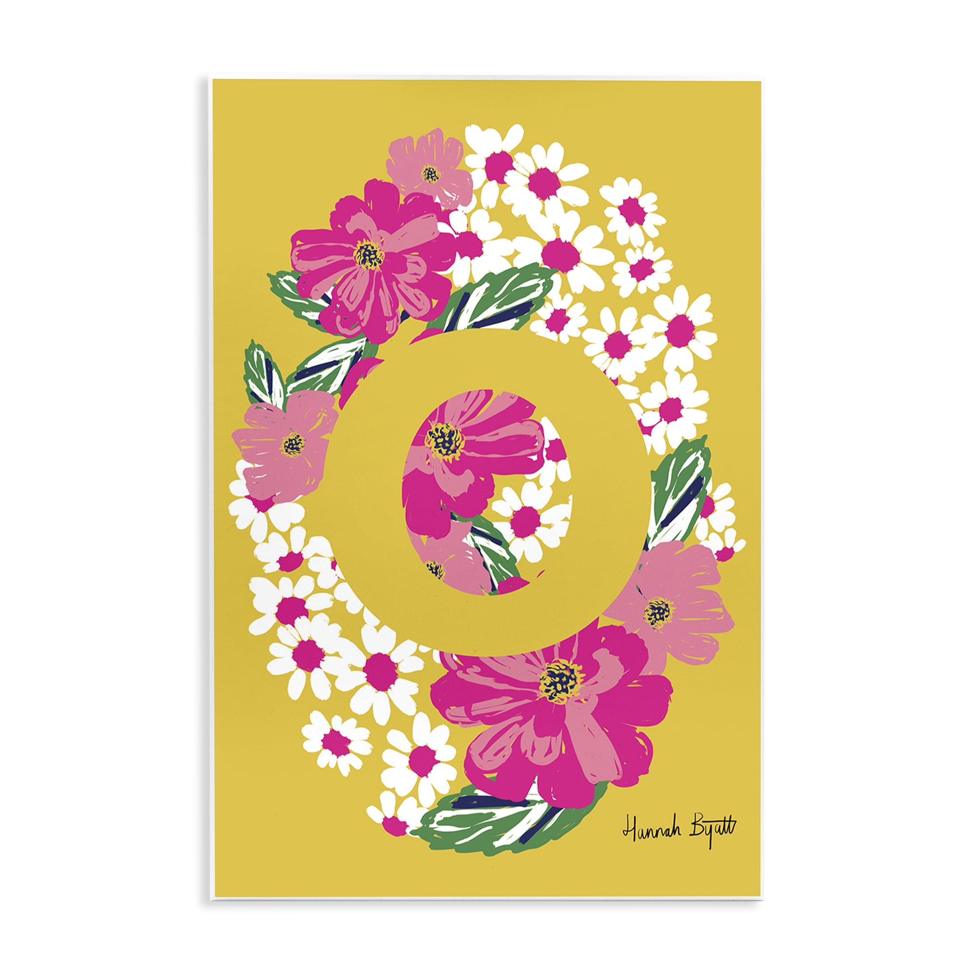 Stupell Industries Floral Bloom Letter O Botanical & Floral Painting Unframed Art Print Wall Art, 13 x 19