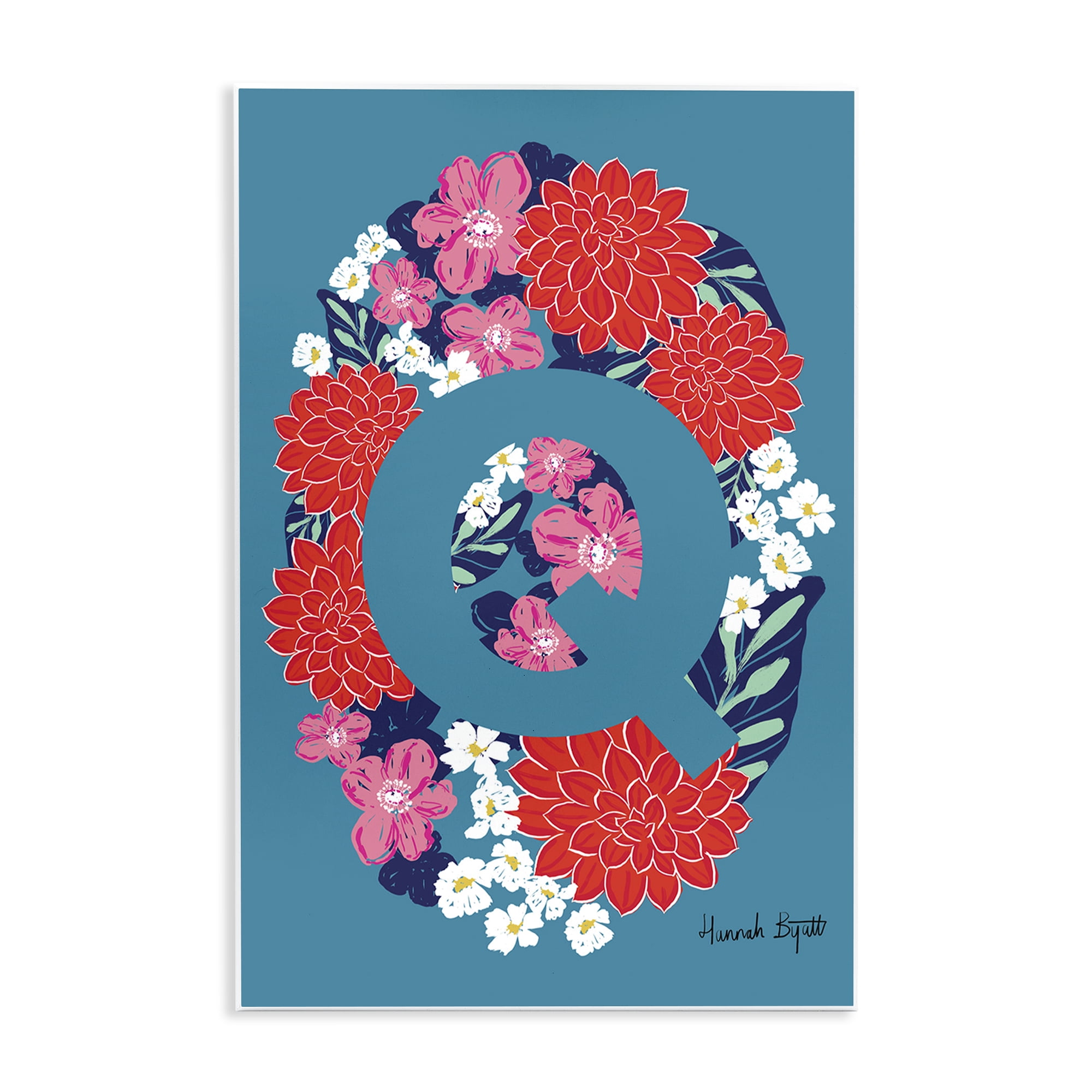 Stupell Industries Floral Bloom Letter Q Botanical & Floral Painting Unframed Art Print Wall Art, 10 x 15