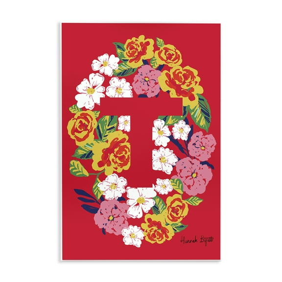Stupell Industries Floral Bloom Letter T Botanical & Floral Painting Unframed Art Print Wall Art, 10 x 15