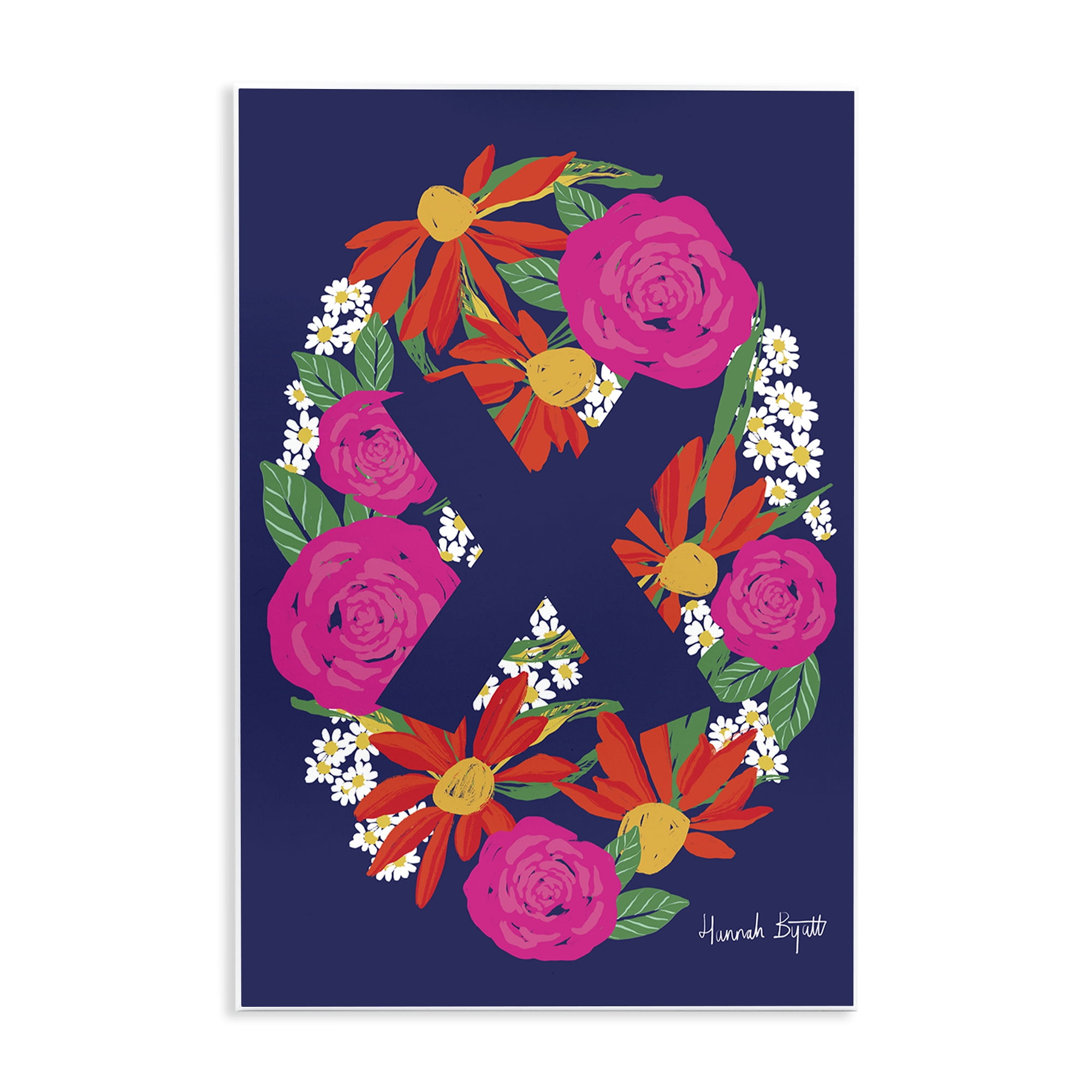 Stupell Industries Floral Bloom Letter X Botanical & Floral Painting Unframed Art Print Wall Art, 13 x 19