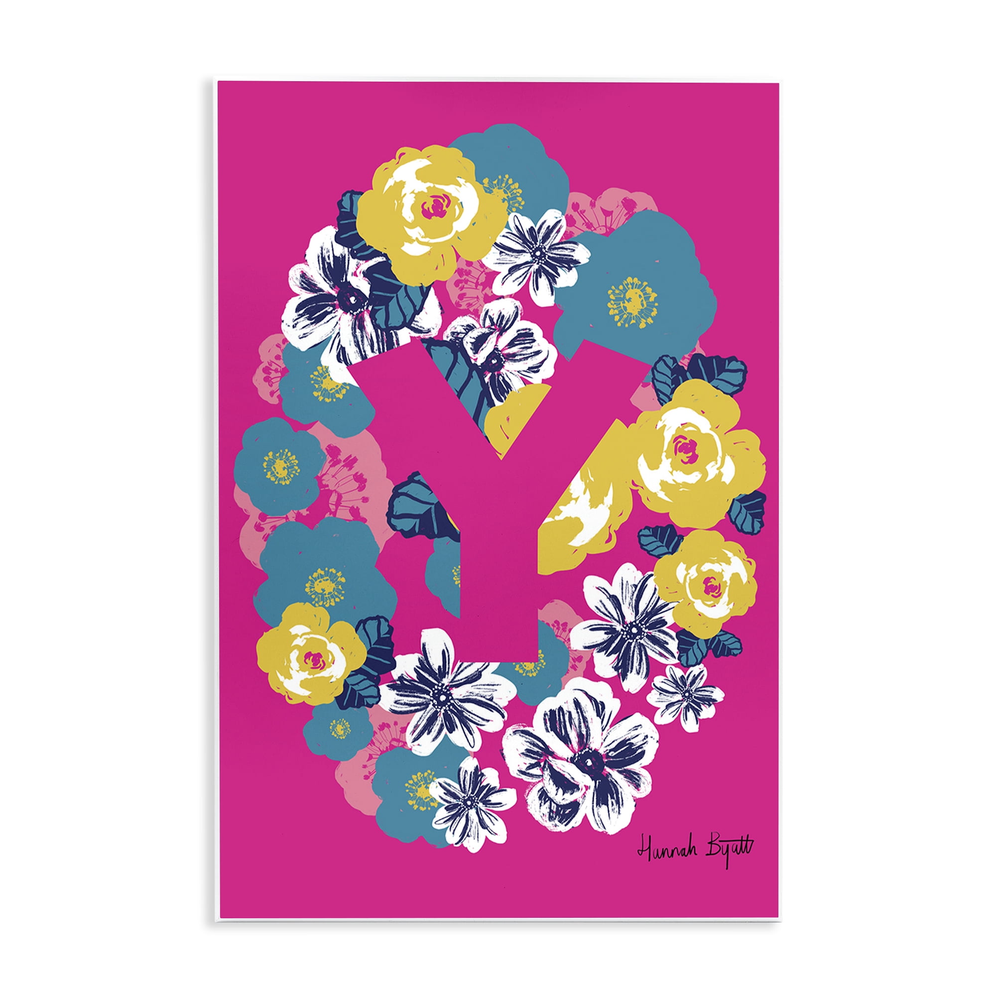 Stupell Industries Floral Bloom Letter Y Botanical & Floral Painting Unframed Art Print Wall Art, 13 x 19